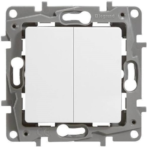 Переключатель без рамки Legrand Etika 2-кл. проходной белый картинка